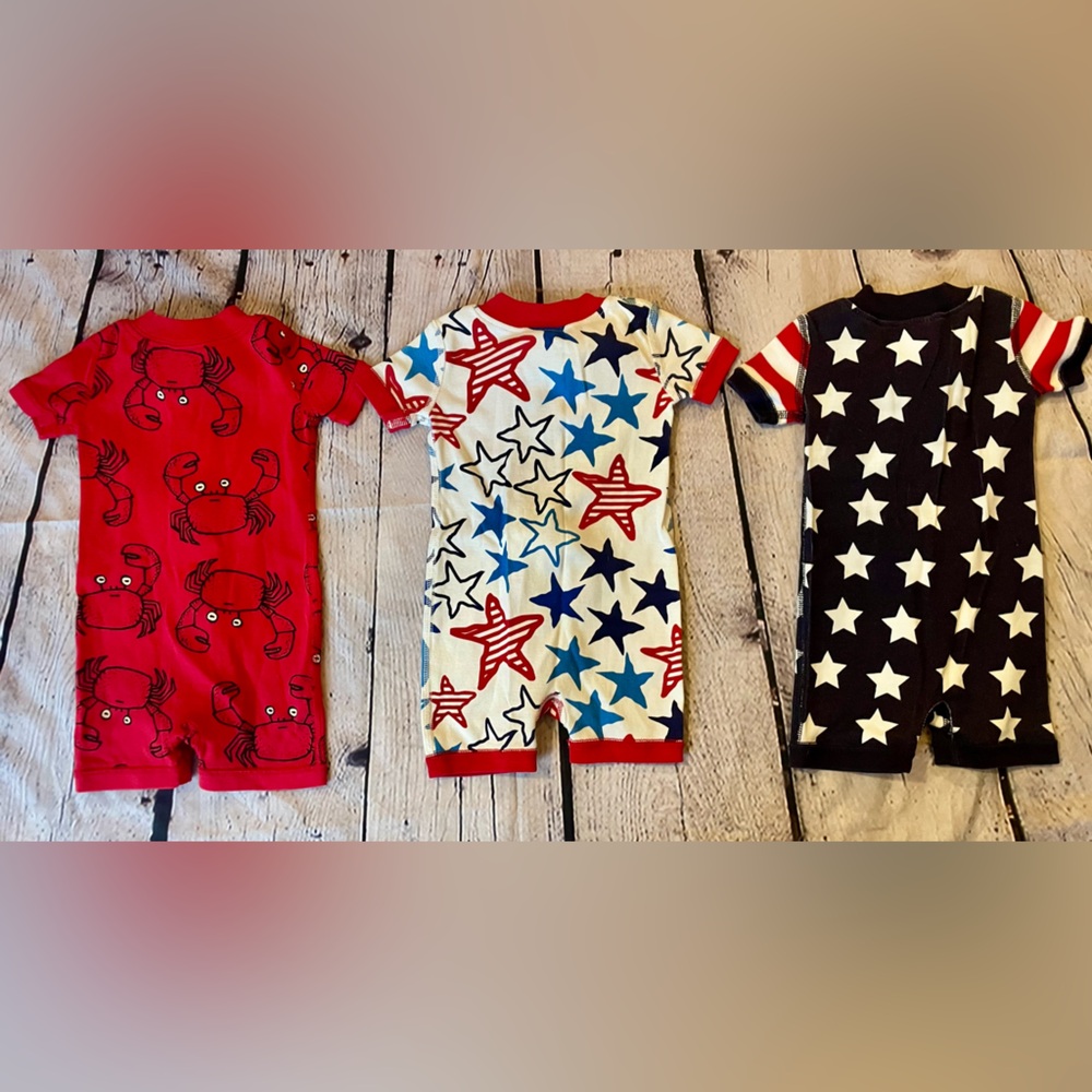 Set of 3 Hanna Andersson Summer Rompers - Picture 3 of 4